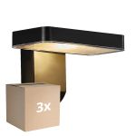 Mehrfachpackung 3x Nordlux Solar Wandleuchte Rica Quadrat Schwarz 4.5W 450lm - 830 Warmweiß | Bewegungs- und Lichtsensor